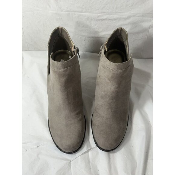 ANNE KLEIN Retro Boots Bootie  Leather wedge Zip Ankle Size 9 - Picture 1 of 15